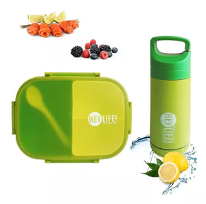 Set Lunch Box Hermético 3 Compartimentos Vaso Cuchara