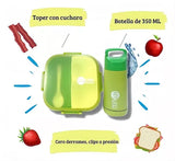 Set Lunch Box Hermético 3 Compartimentos Vaso Cuchara