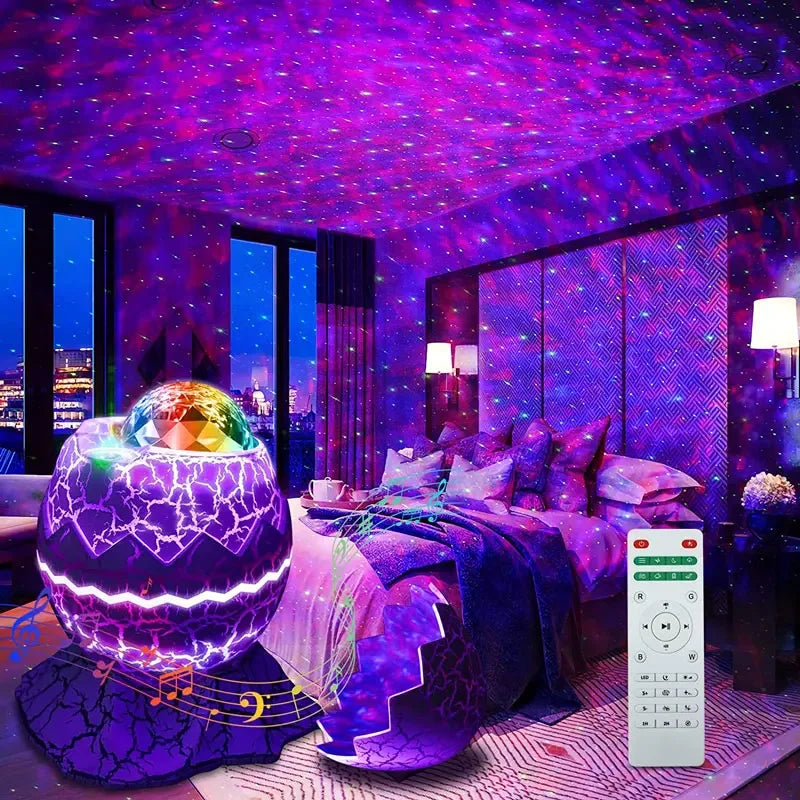 Proyector De Estrellas Bluetooth Cascara Huevo De Dinosaurio